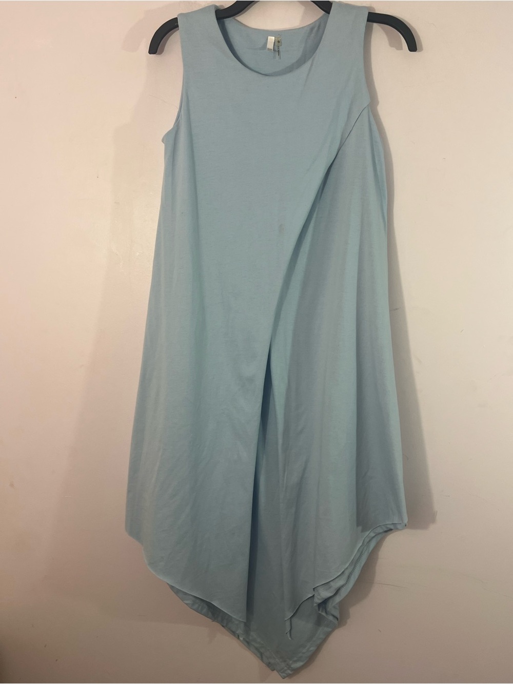 Kaktus Size Small Light Blue Asymmetrical Draped Tunic Dress Sleeveless